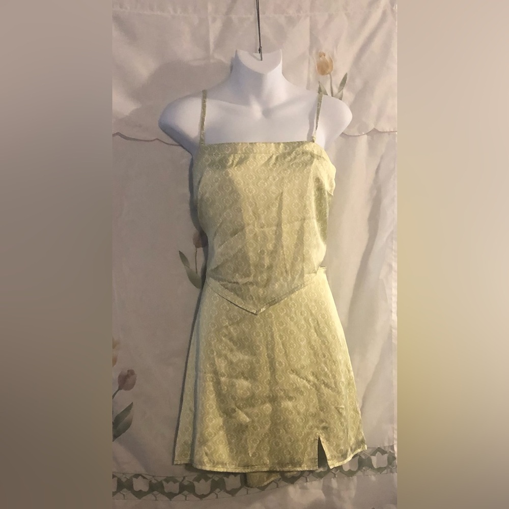 Hollister Green Fitted Camisole & Skirt